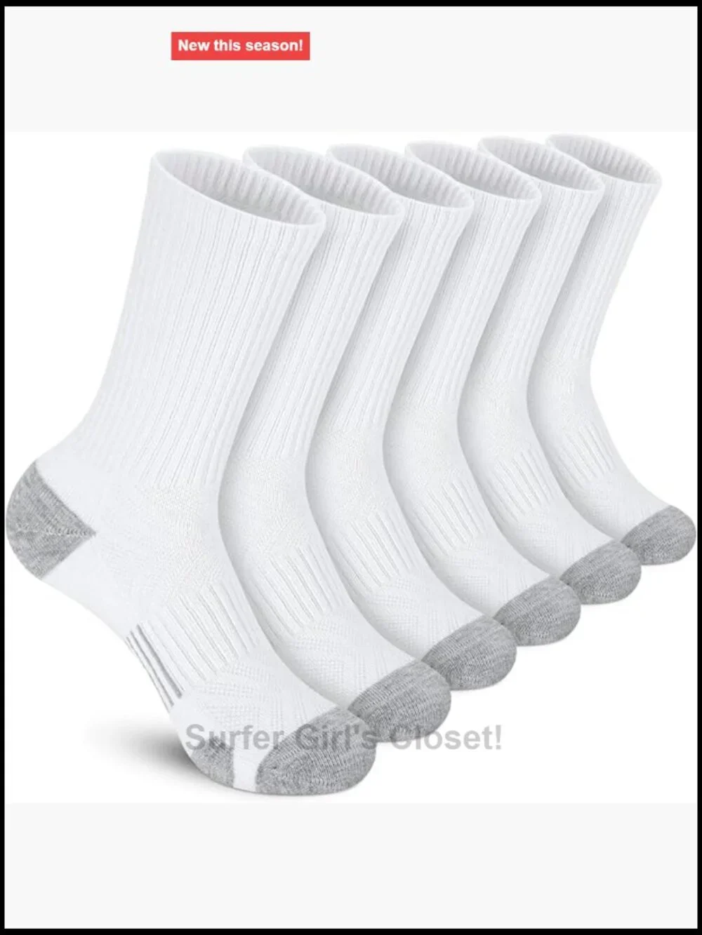 Athletic Crew Socks Cushion Running Socks Performance Breathable Sports Socks